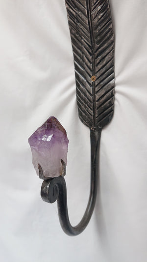 "Feather",  Coat Hook, with crystal