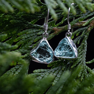 Silver earrings aquamarine stone Talisman Gallery