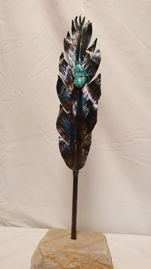 Feather With Turquoise
