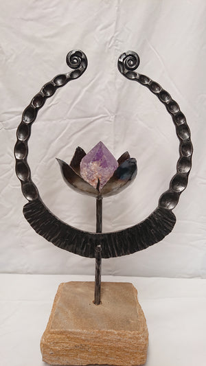 Egyptian Choker, with Lotus and amythest Crystal