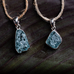 Handmade pendant with aquamarine stone